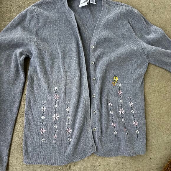 Vintage Tweety Warner bros cardigan sz large - Picture 3 of 4